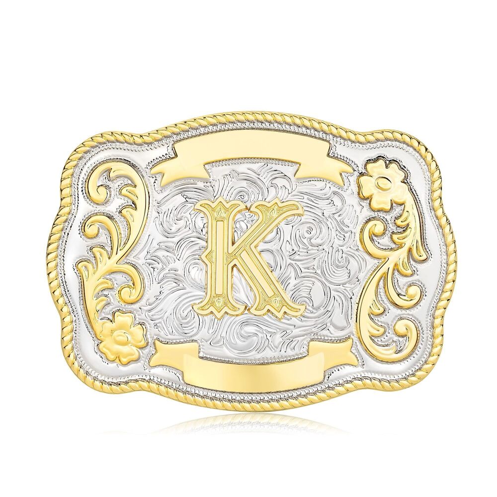 4347 Vintage Belt Buckle Western Cowboy Rodeo Initial Letter ABCDMRJ to Z